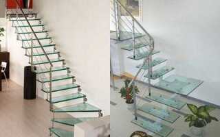 Лестницы из стекла: устройство балюстрад, ступеней и фурнитуры