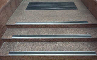 Резиновые накладки на ступени: алюминиевый противоскользящий профиль, антискользящие покрытия