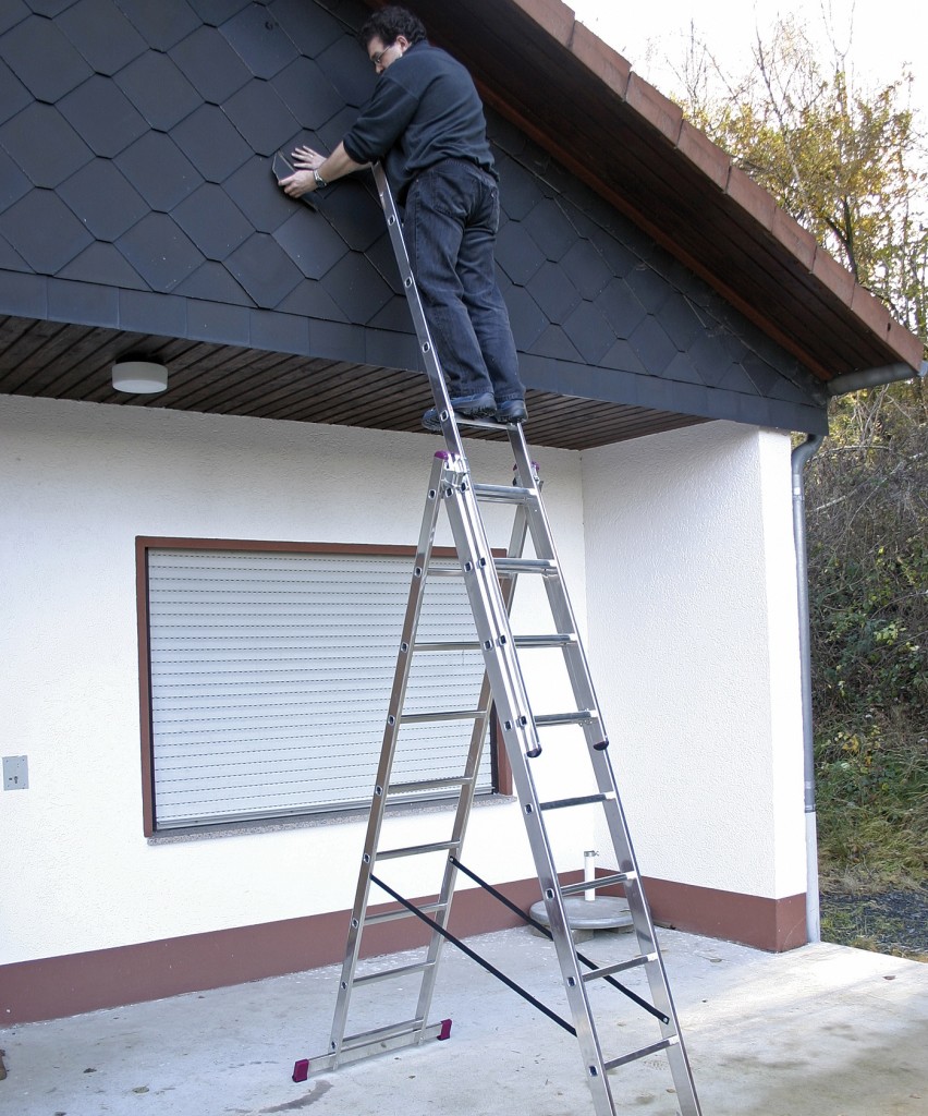 алюминиевая трехсекционная лестница