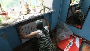 Установки батарей под окном